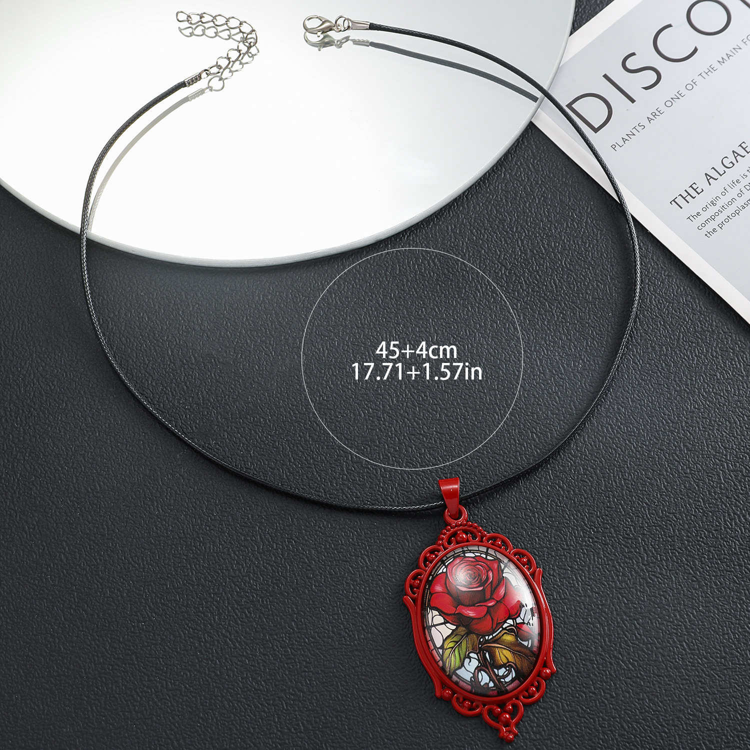 Gothic Oval Rose Necklace For Women - Image 5