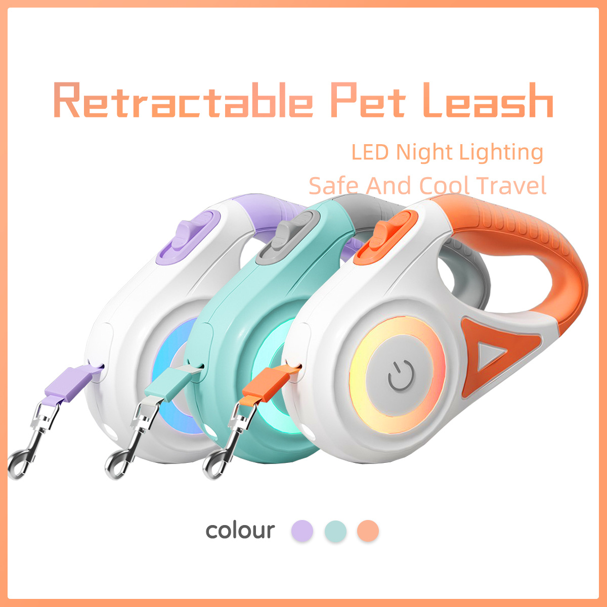 Dog Leash Retractable Leash And Dog Collar Spotlight Automatic Pet Dog Cat Traction Rope For Small Medium Dogs Pet Product - Image 8