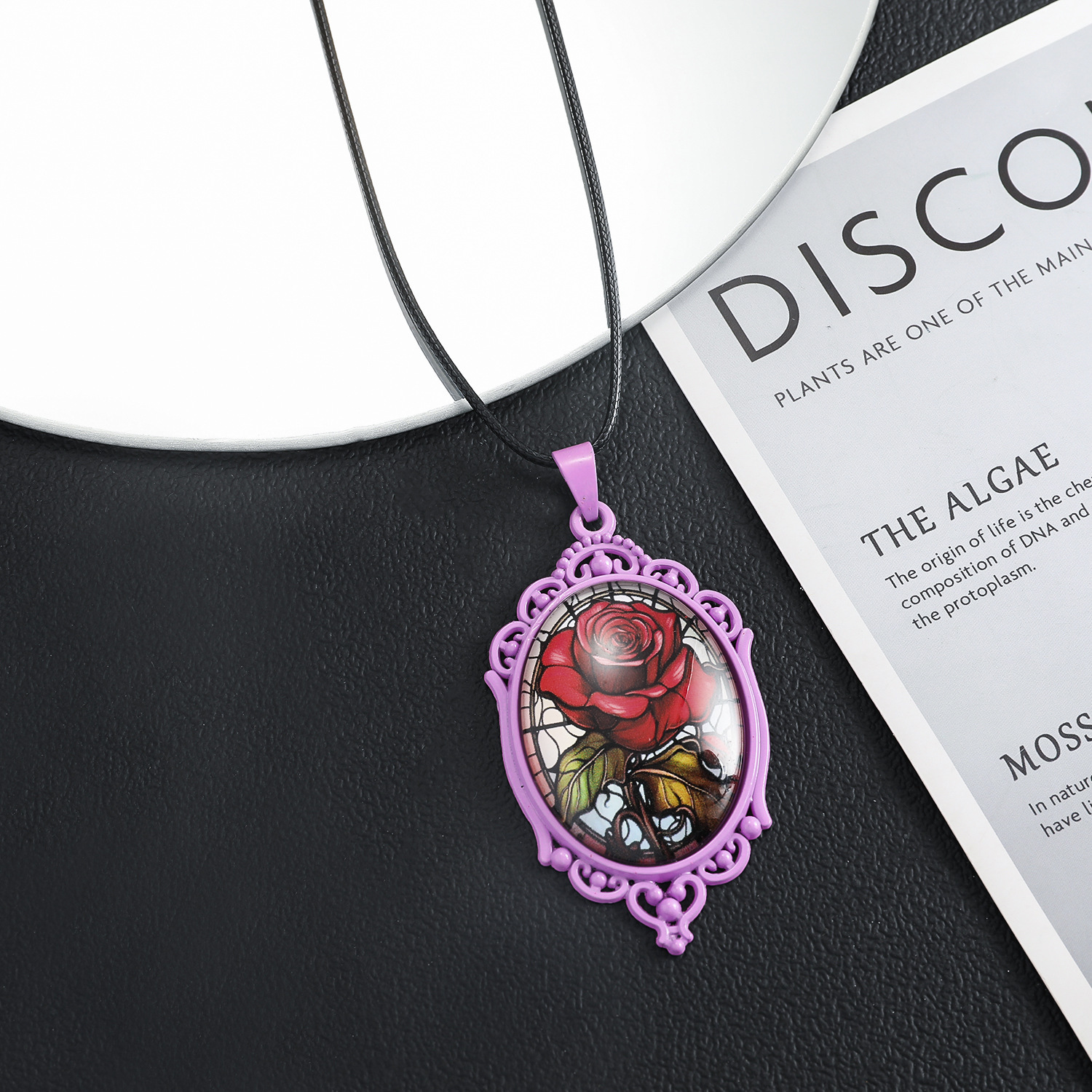 Gothic Oval Rose Necklace For Women - Image 2